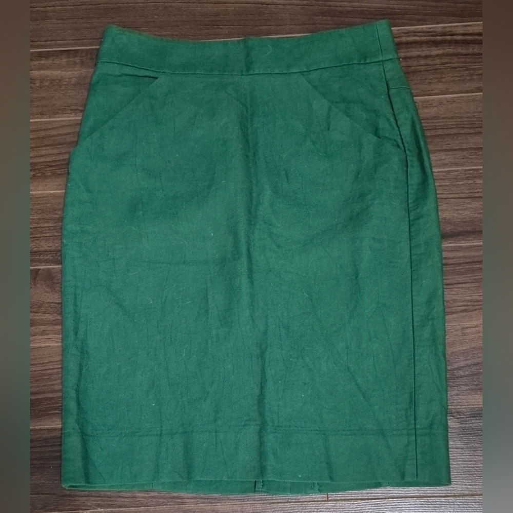 J.Crew The Pencil Print Green Cotton Skirt – Size 00